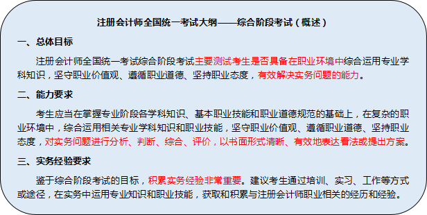 注冊(cè)會(huì)計(jì)師綜合階段考試大綱